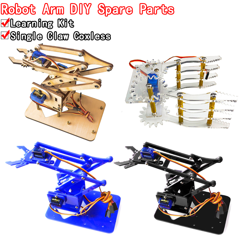 Robotic Arm Kit Arduino - SG90 MG90S 4-дюймовый акриловый механический робот-манипулятор