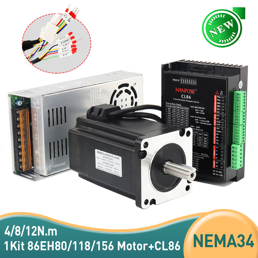 Серводвигатель 86EH80 с замкну – обзор и цена Stepper Motor Nema 34 Closed Loop